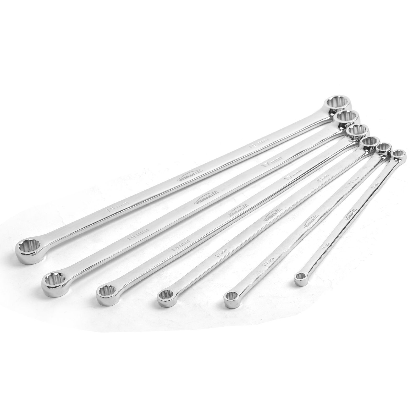 Extra Long 6PCS Box End Wrench Set, Metric Durable Aviation Spanner CRV 8mm-19mm