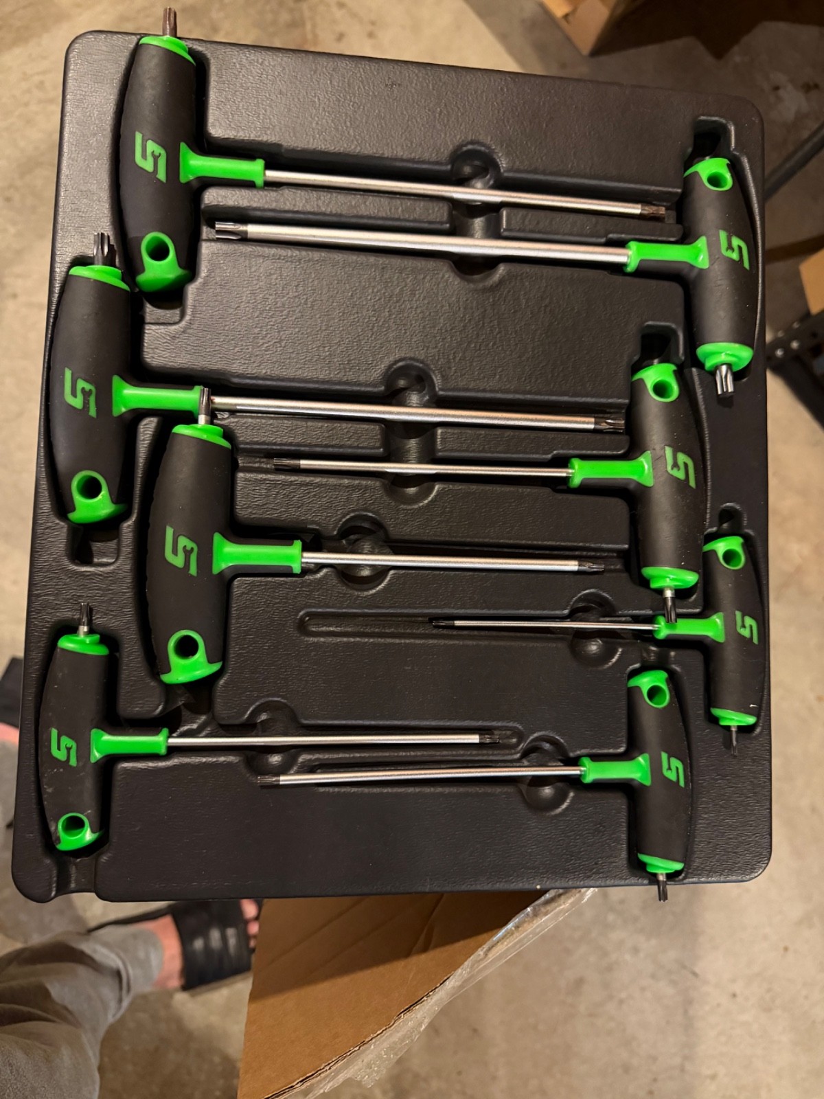 Snap-on 8 Piece Green Soft Grip T-Handle L-Shaped Torx Set T10-T45 AWSGT800A