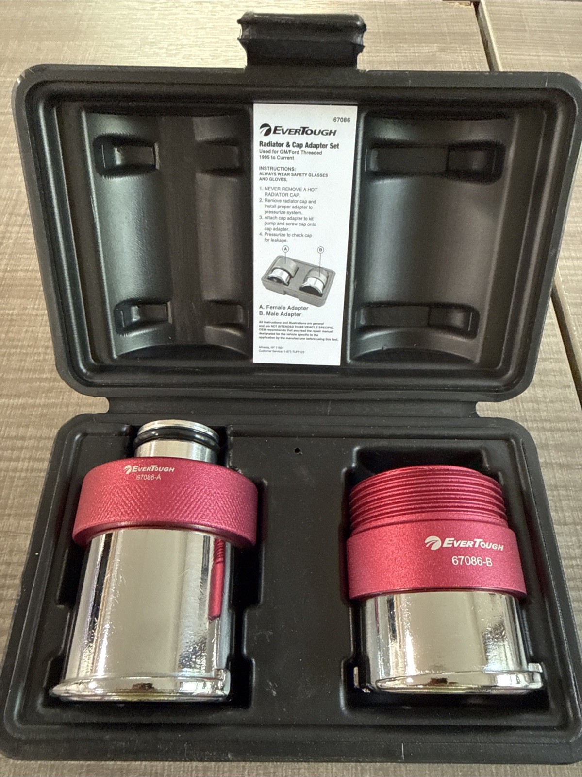 EverTough #67086 Radiator & Cap Adapter Set For 1995-Current, GM & Ford Vehicles