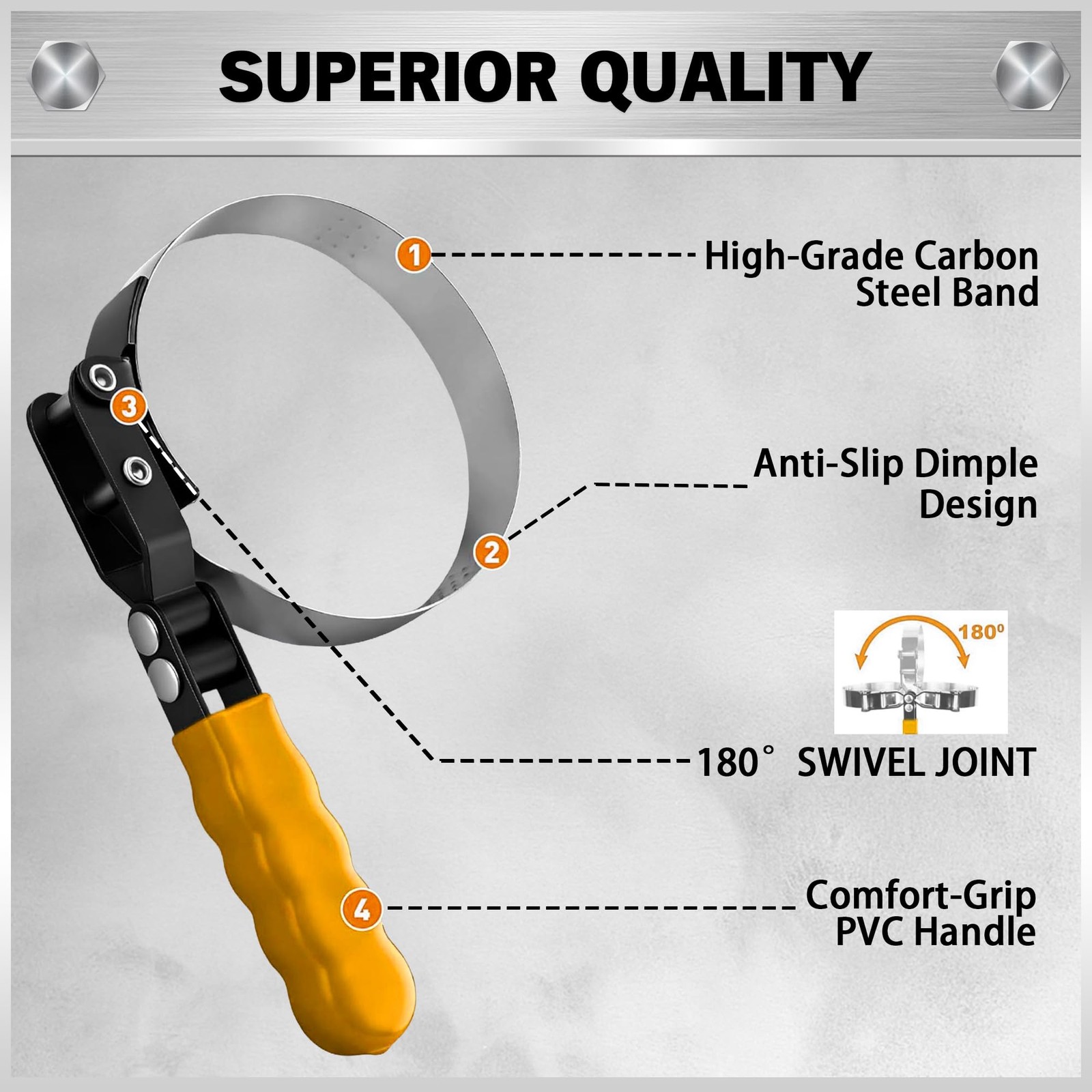 9 PCS Oil Filter Wrench Set Professional Pliers Swivel Head Removal Tool Auto