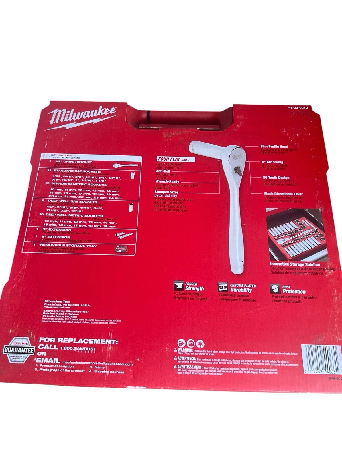 🚗 Milwaukee 48-22-9010 47 Piece SAE And Metric 1/2″ Drive Socket Set NEW