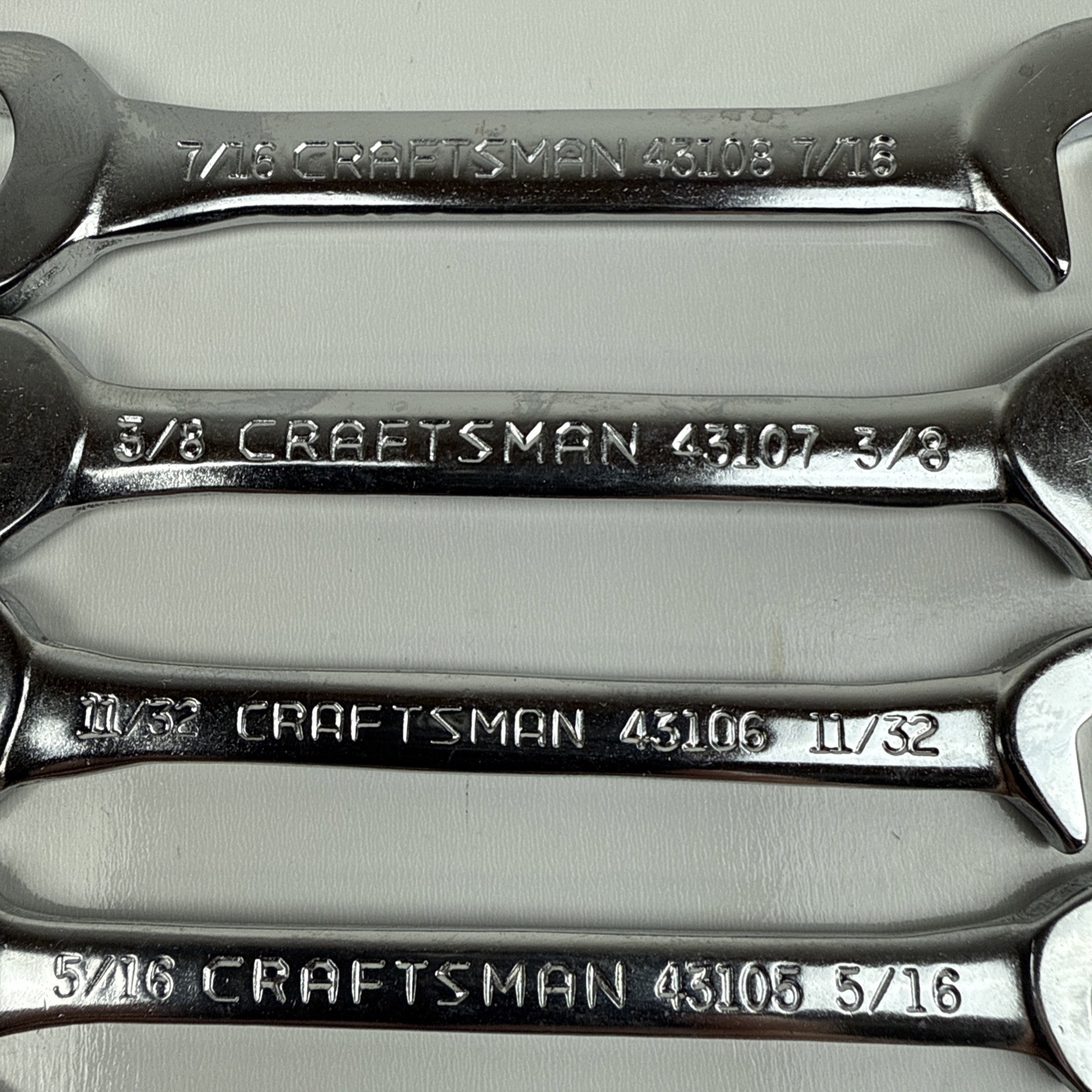 VINTAGE Craftsman USA 8 Piece SAE Open End Ignition Wrench Set 9 4306 Mint Cond.