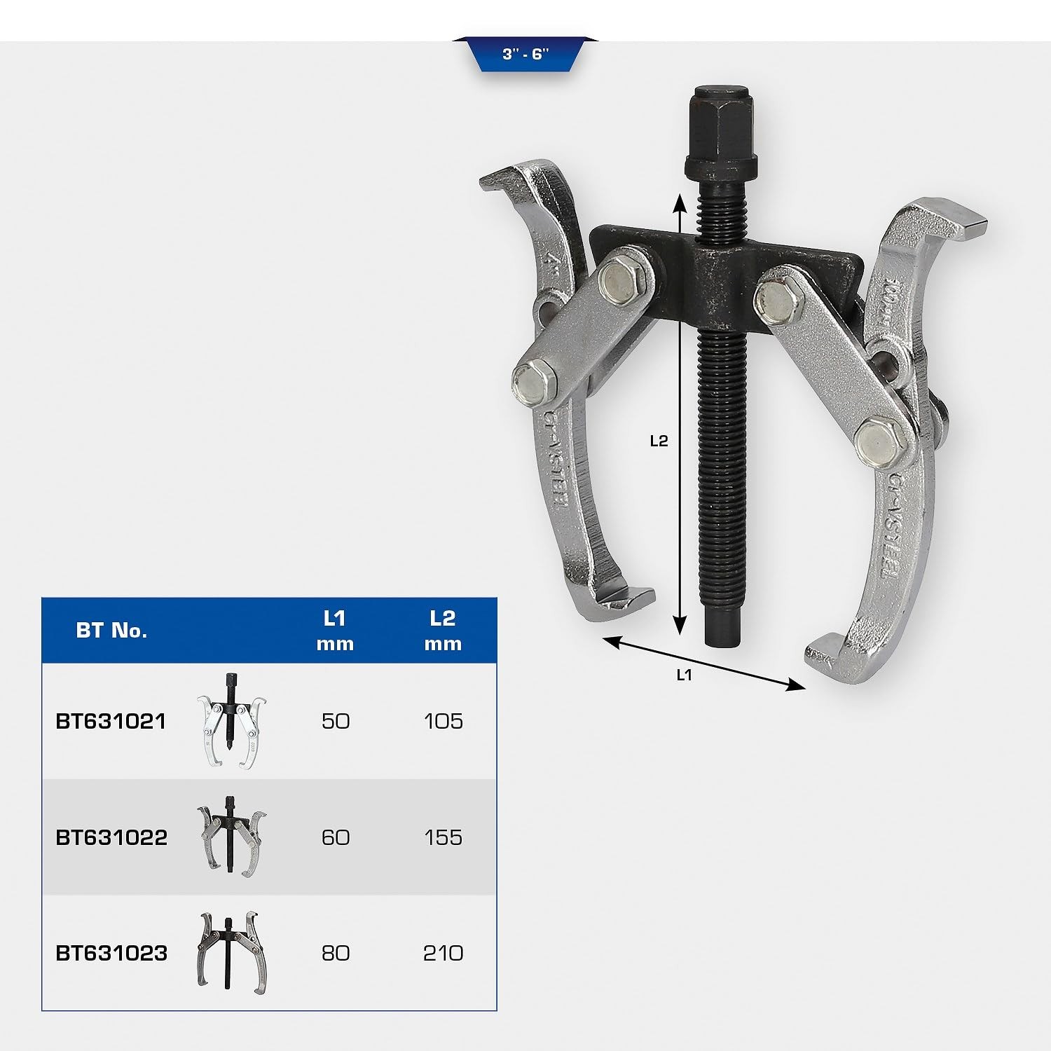 BT631022 Universal 2Arm Puller, 4″ Powered by KS TOOLS