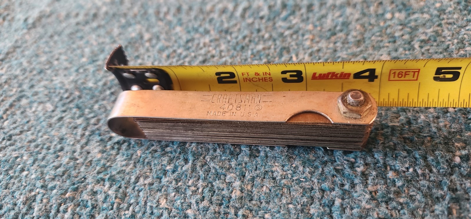 Craftsman USA 40811 Steel & Brass Thickness Feeler Gauge Set! Stains On Blades.