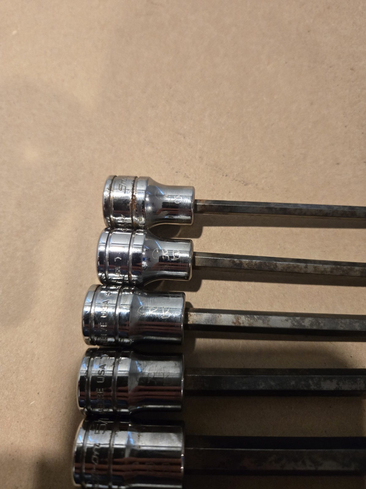 Snap On 3/8″ Drive 5/32-3/8 SAE Long Ball Hex Bit Driver Socket Set USA 206EFABL