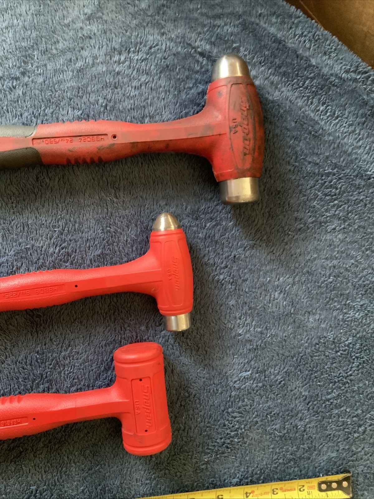 Snap On 3pc Hammer Set…see Pics….hbbd24, Hbbd8, Hbfe16….