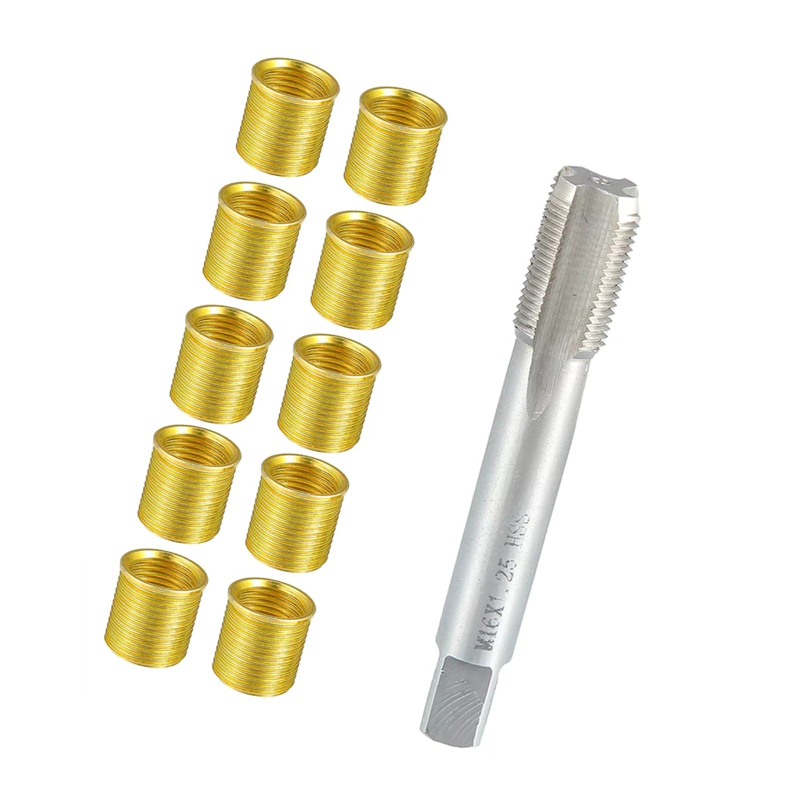 1 Set Spark Plug Thread Repair Tools with M14x1.25 Inserts+M16x1.25 Tap Part