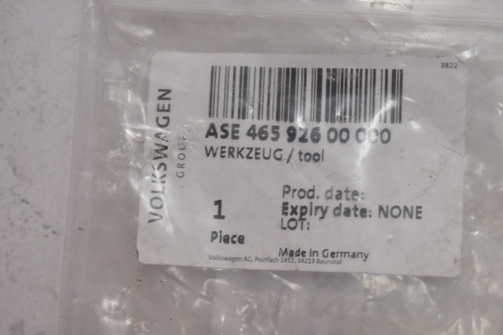 Volkswagen Tool Insert XZN 10 For Timing Chain Replacement For Audi V6 TDI OEM