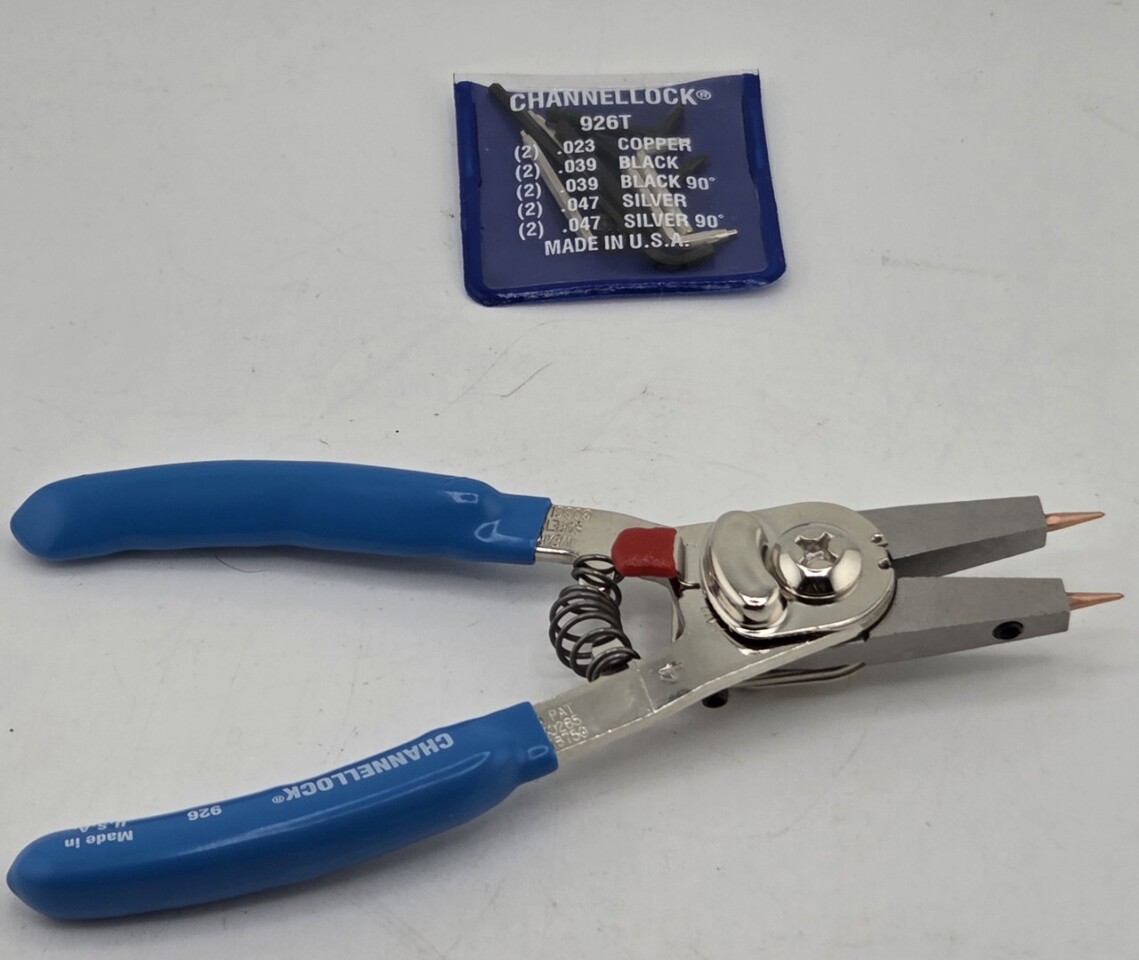 CHANNEL LOCK RT-3 3-PIECE CONVERTIBLE RETAINING RING PLIER SET 6.25″ 8″ 10″ BLUE