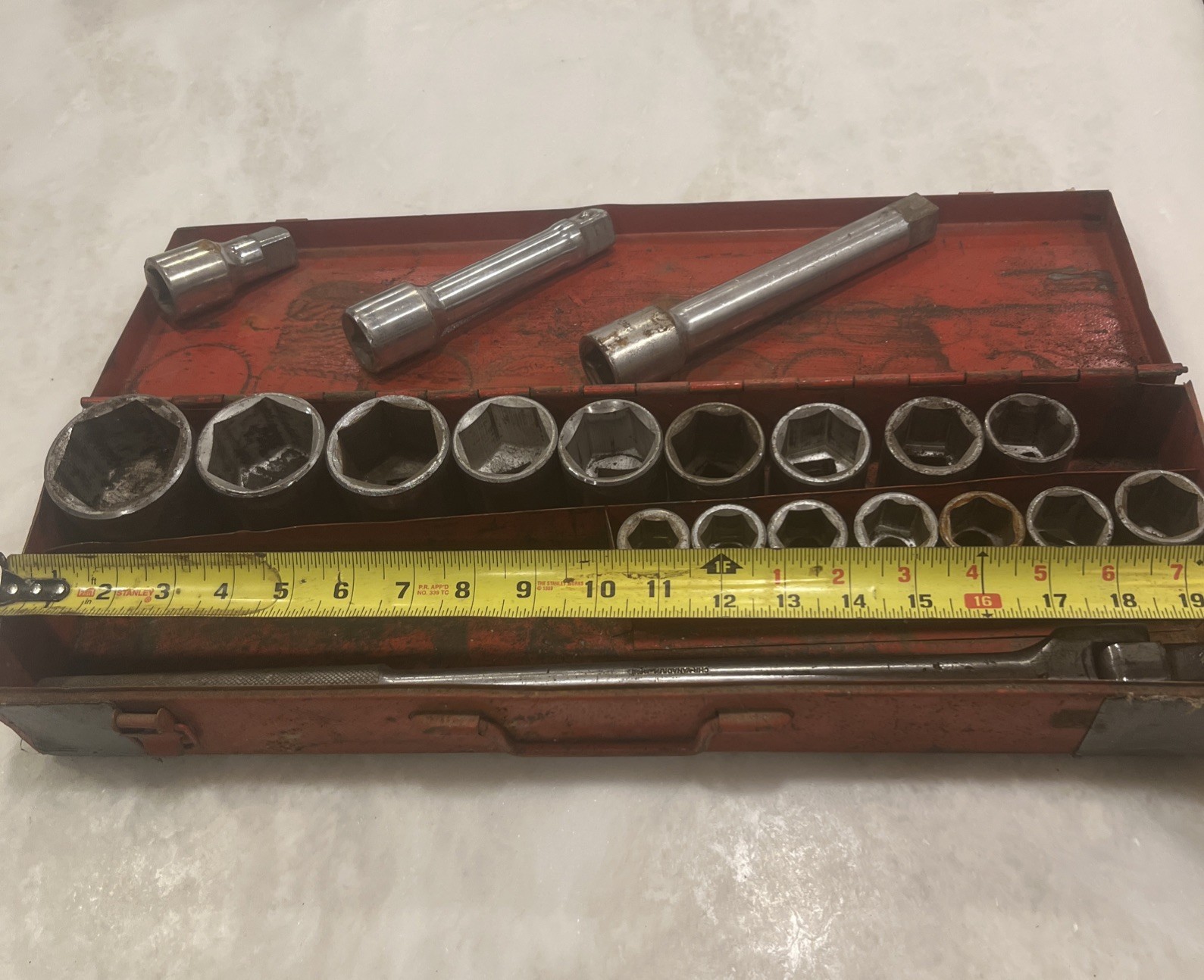 Pro Socket Set: 3/4 in Drive SAE 3/4 to 2”, Breaker Bar, 3 Extensions VTG. JAPAN