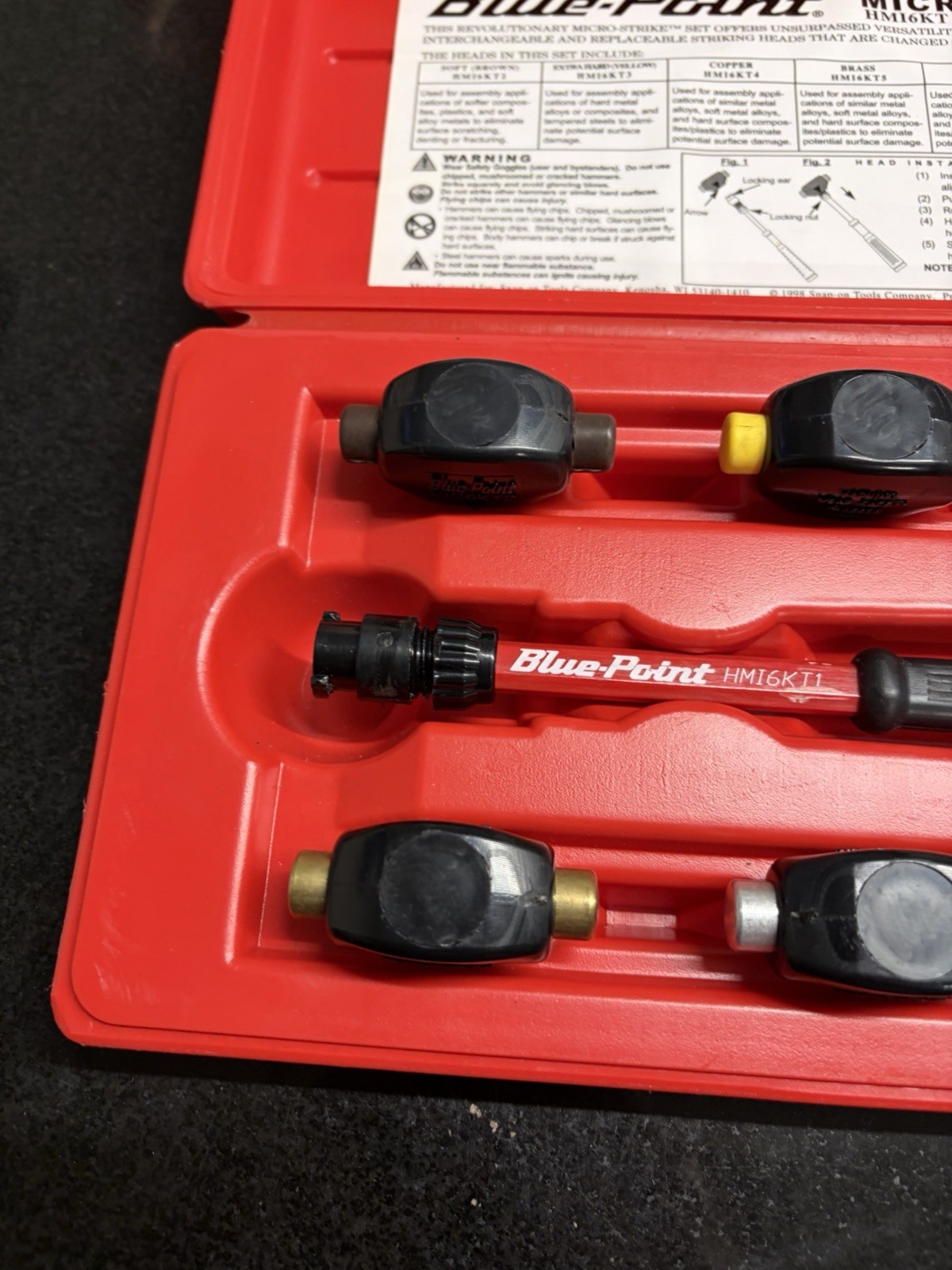 Blue Point HM16KT 7 Piece Micro Strike Changeable Head Mallet Set