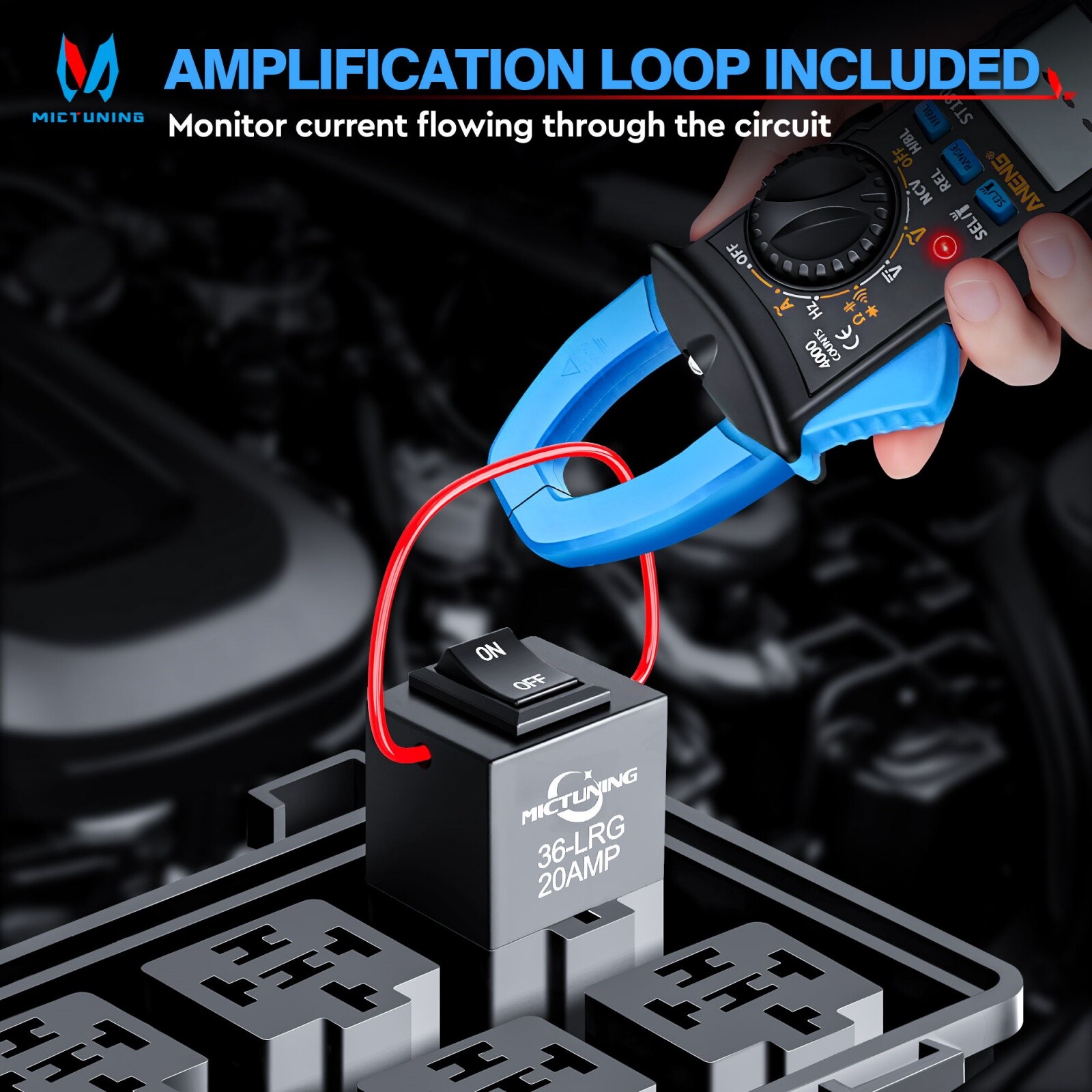 6PCS Relay Tester Diagnostic Scan Tool Fuel Pump Relay Bypass Master w/Amp Loop