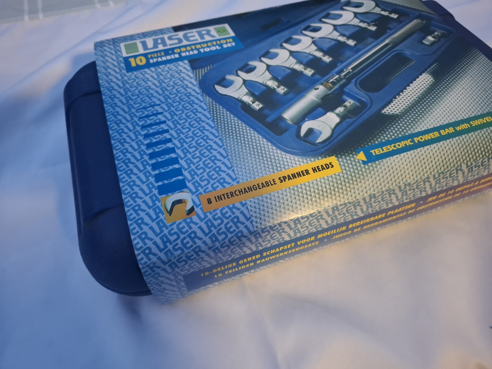 Boxed NOS LASER 10 piece obstruction spanner head tool set Never Used