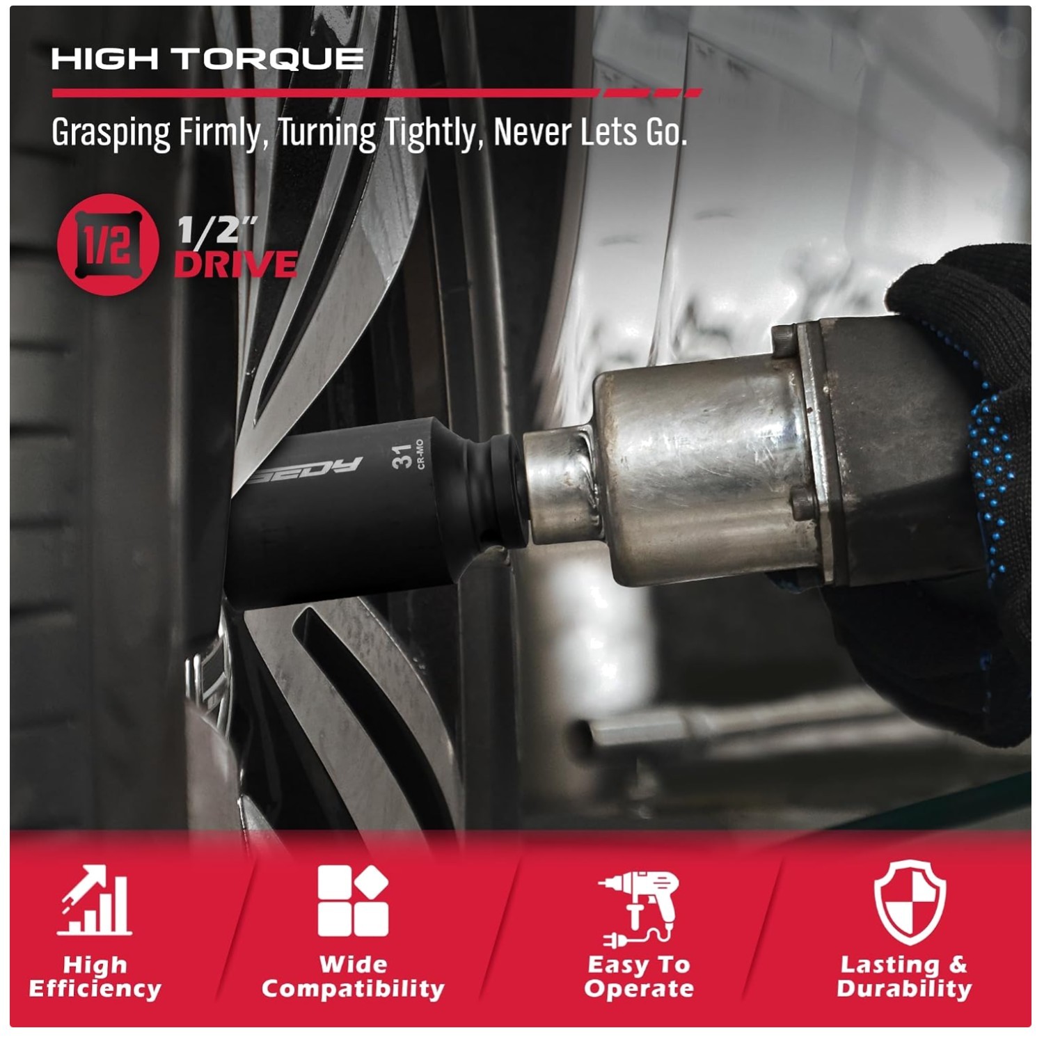 High Torque 11-Pc Metric Size Wheel Axle Nut Wrench Set
