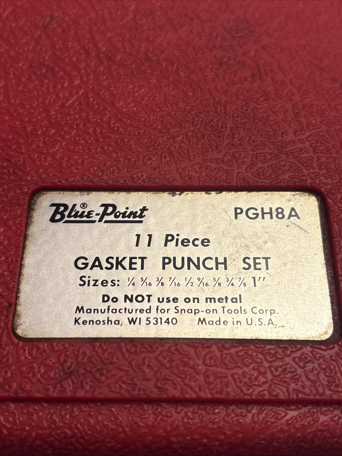 Blue-Point Tools 11pc 1/4 – 1″ Punch Set Gasket Cutter Hole w/ Case PGH8A