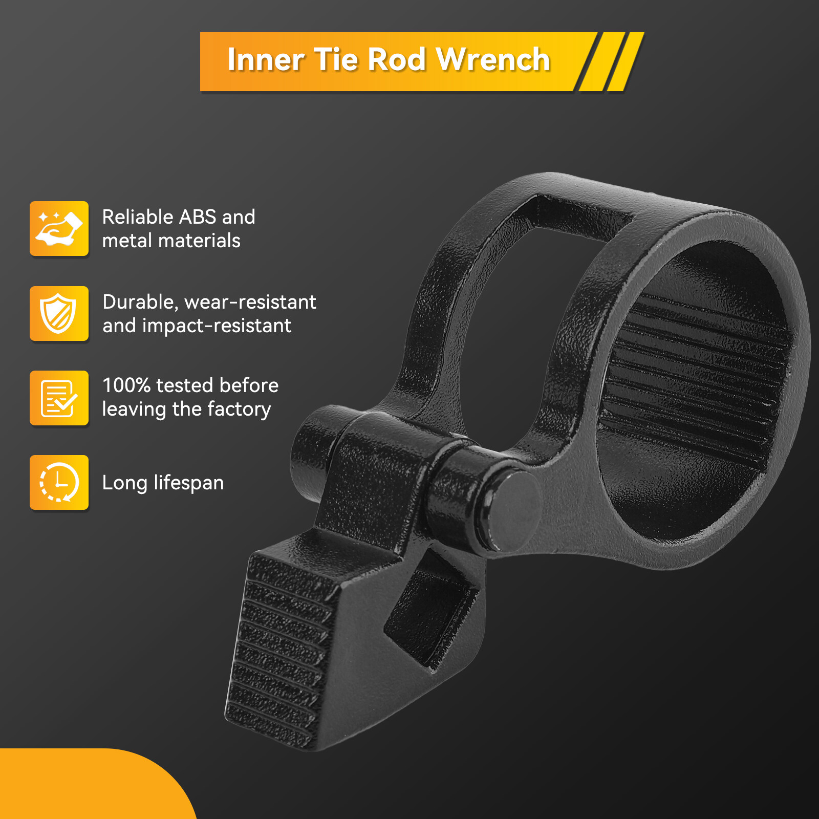 Inner Tie Rod Wrench 27-42mm Steering Track Removal Garage Tool Black Universal;