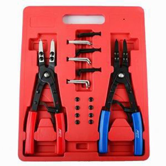 2 pc 10″ h d Ratchet Type Circlip Remover Installer Snap Ring Pliers Set