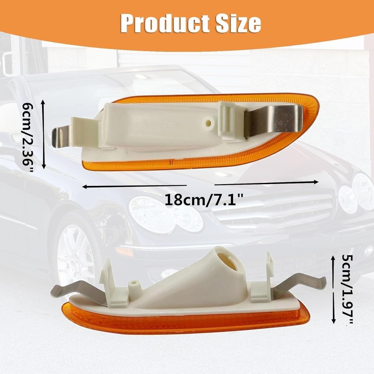 Side Marker Light Turn Signal Lamp Front Left+Right Compatible With Mercedes