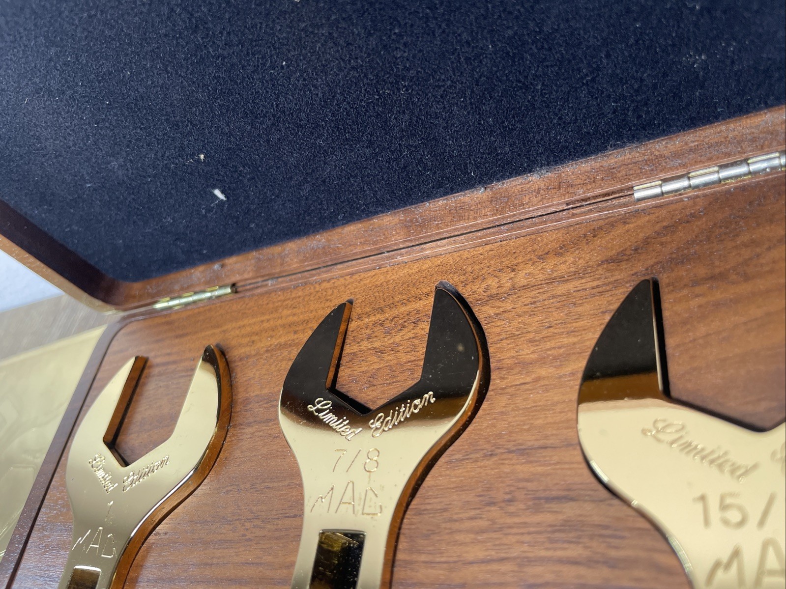 1994 Mac Tools Limited Edition 24k Gold Plated 3pc Crowfoot- 93 Wrench Set