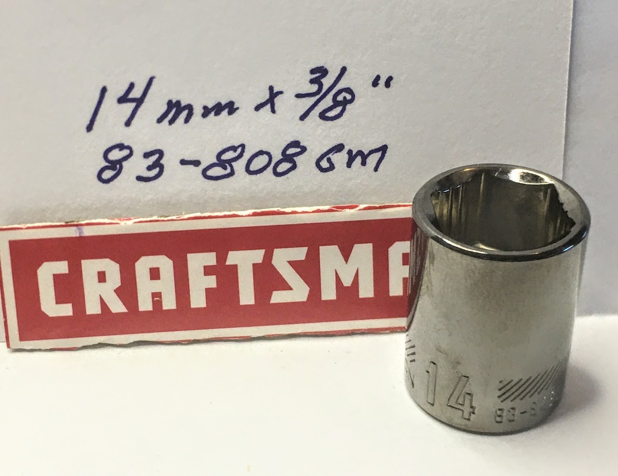 Craftsman  14mm x 3/8″ Dr Socket 83-808GM Gunmetal Chrome 6Pt Free Shipping