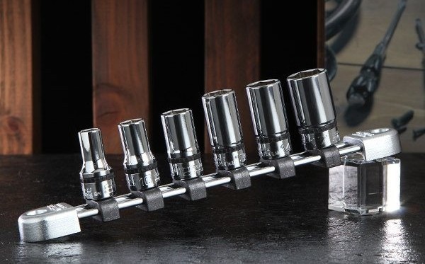 KTC Nepros 3/8″ Semi Deep Socket Set 6pc 6-Point Metric NTB3M06A Made in Japan
