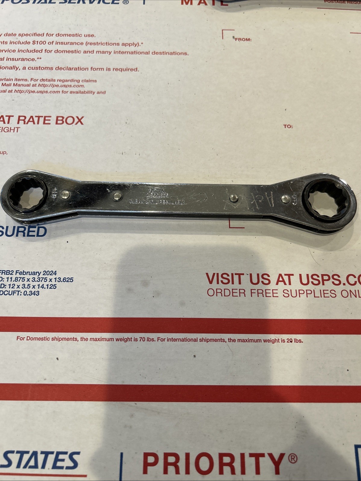 Snap On RBM1719C 17mm 19mm Ratcheting Double Box End Wrench