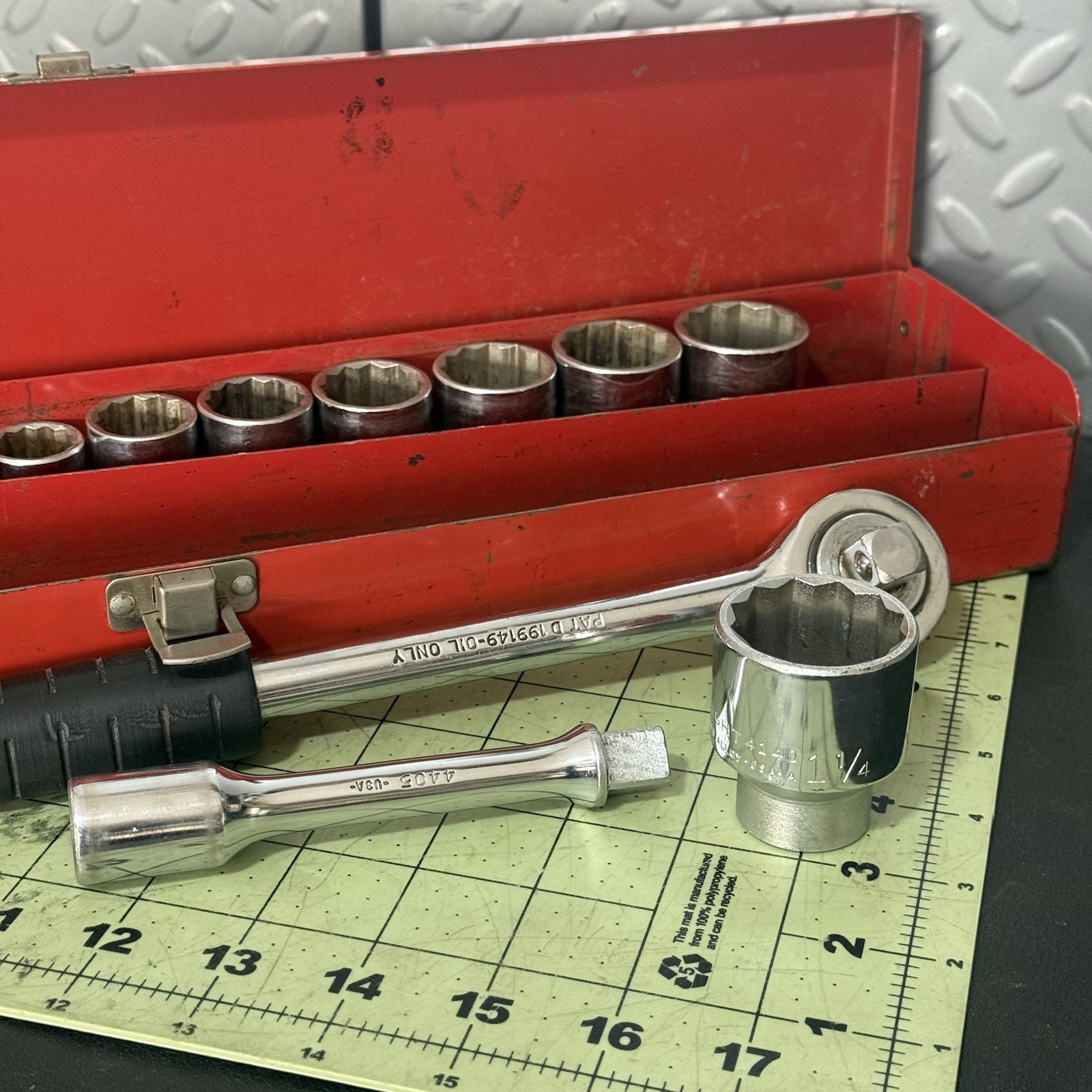 Lot of 14 Wright 1/2” Drive Sockets and Metal Case