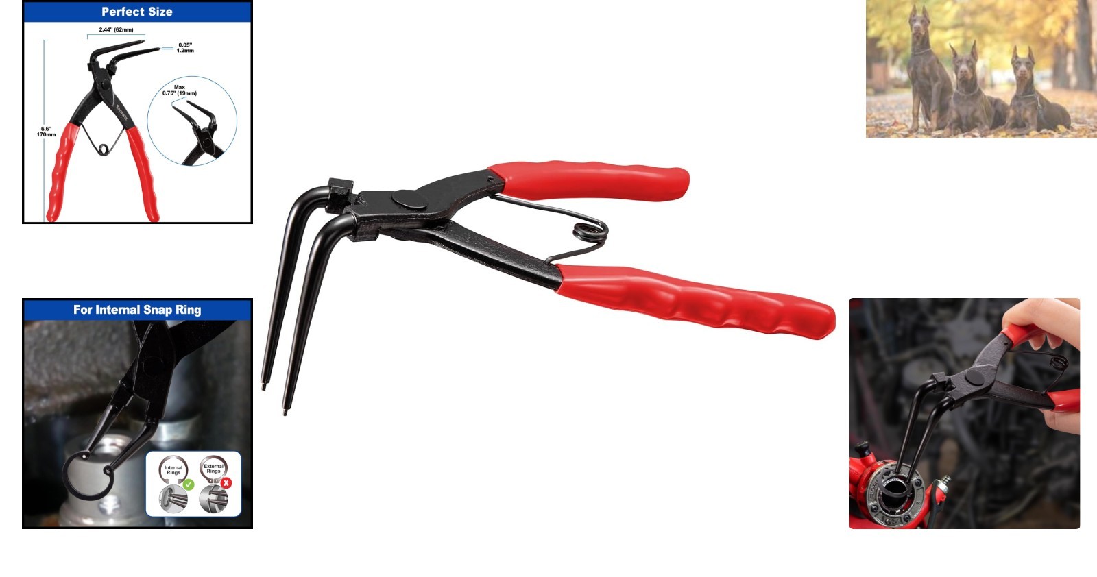 Precision 90° Snap Ring Pliers – Heavy Duty, Non-Slip Grip for Automotive Use
