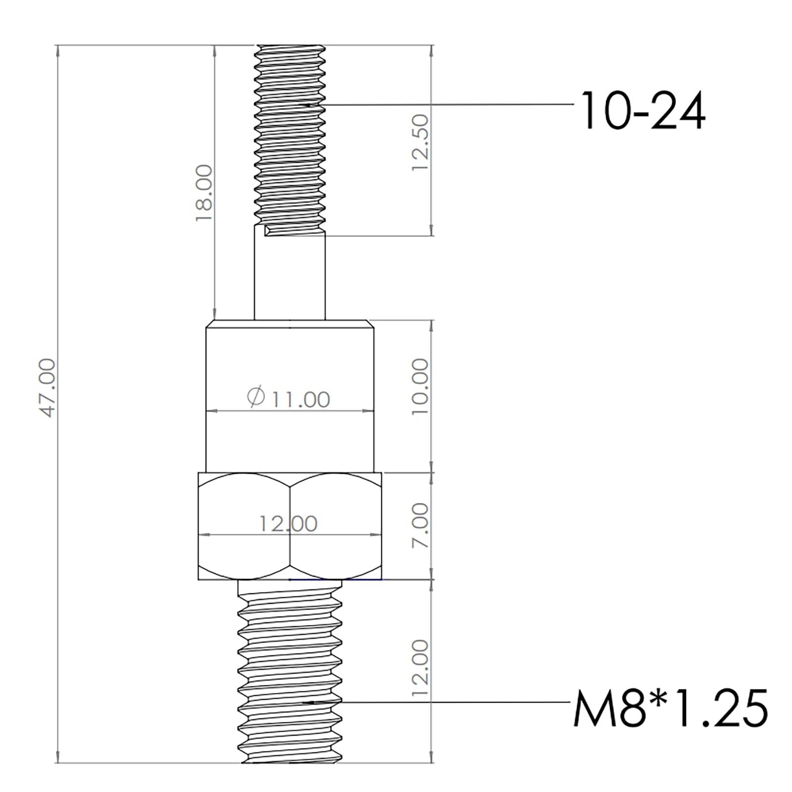 Rivet nut Gun Mandrel and Nose Pieces Accessary (SAE SAE 10-24 2 pack, Black