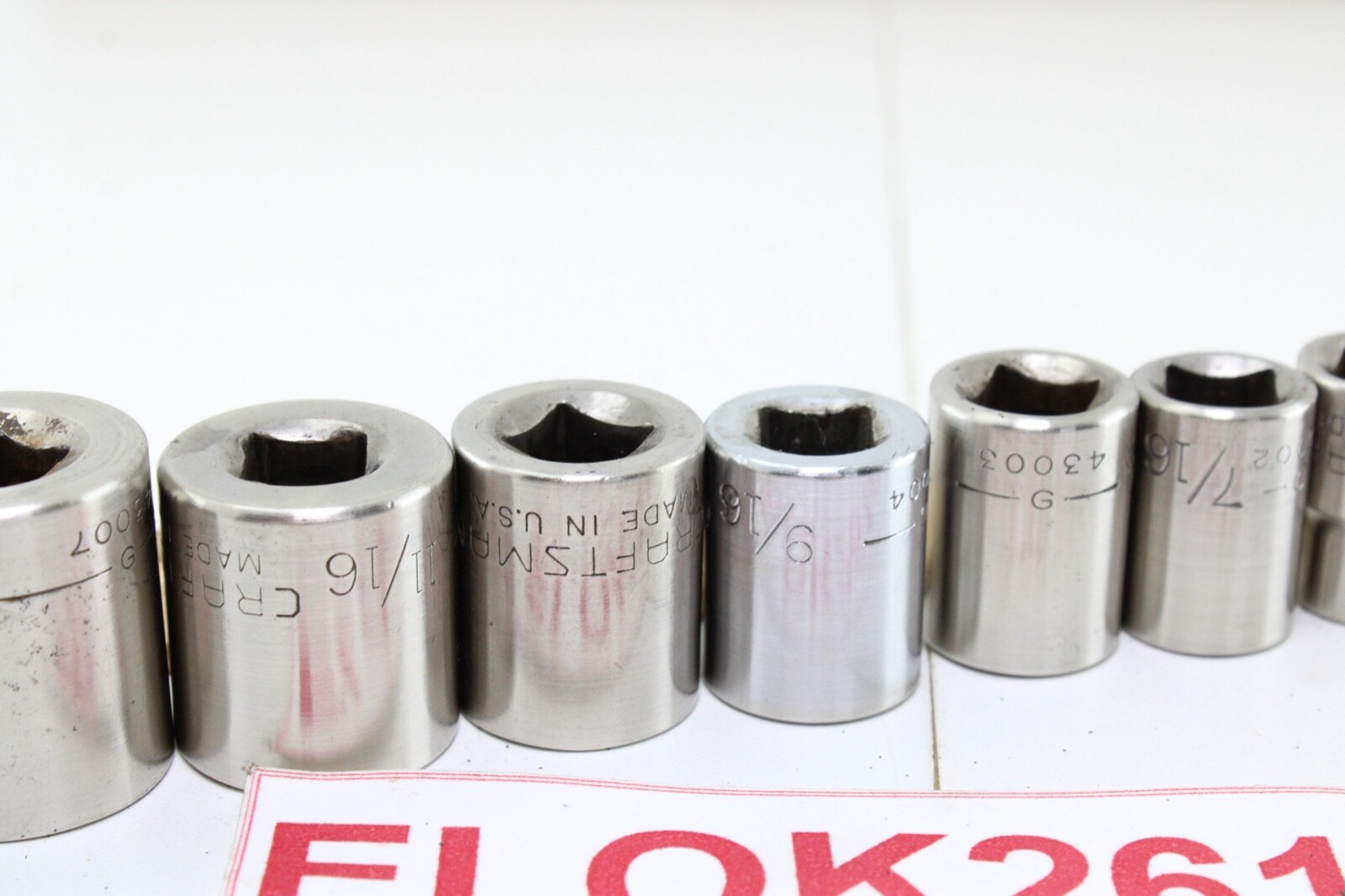 Craftsman G430 Series 5/16″-13/16″3/8” Drive 6 Point 9 Piece SAE Socket Set USA