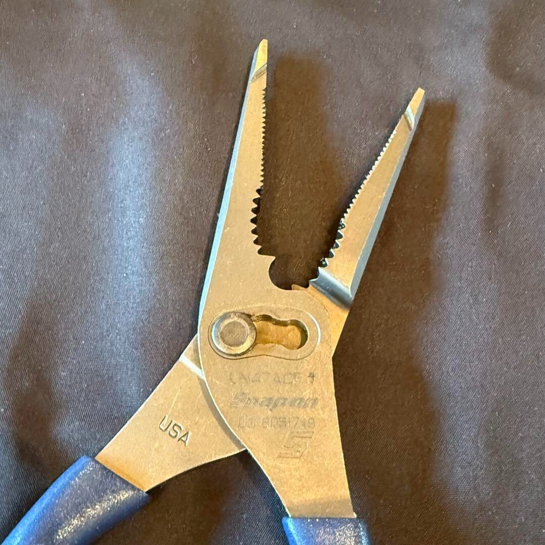 New Snap On LN47ACF & LN46ACF Needle Nose/Slip-Joint Combination Blue Plier Set