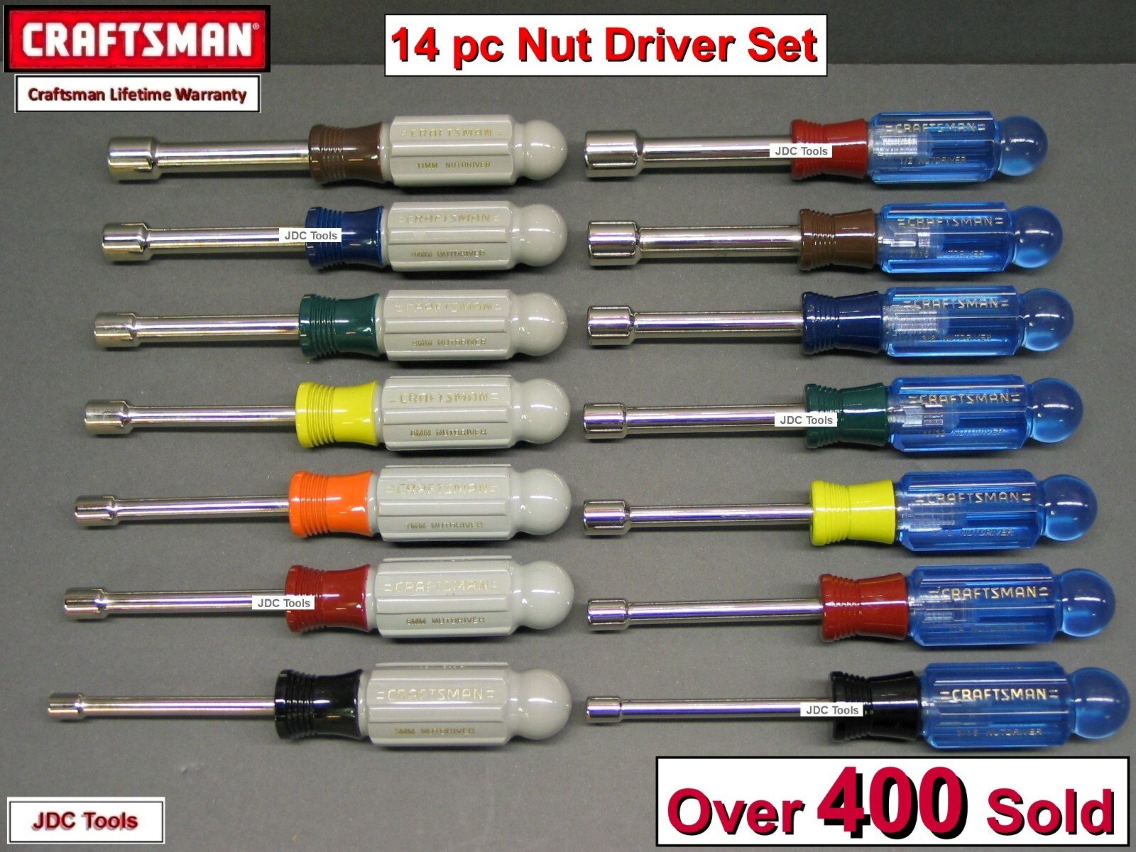 CRAFTSMAN 14 pc SAE and METRIC Nut Driver set MM Inch Piece NEW 7