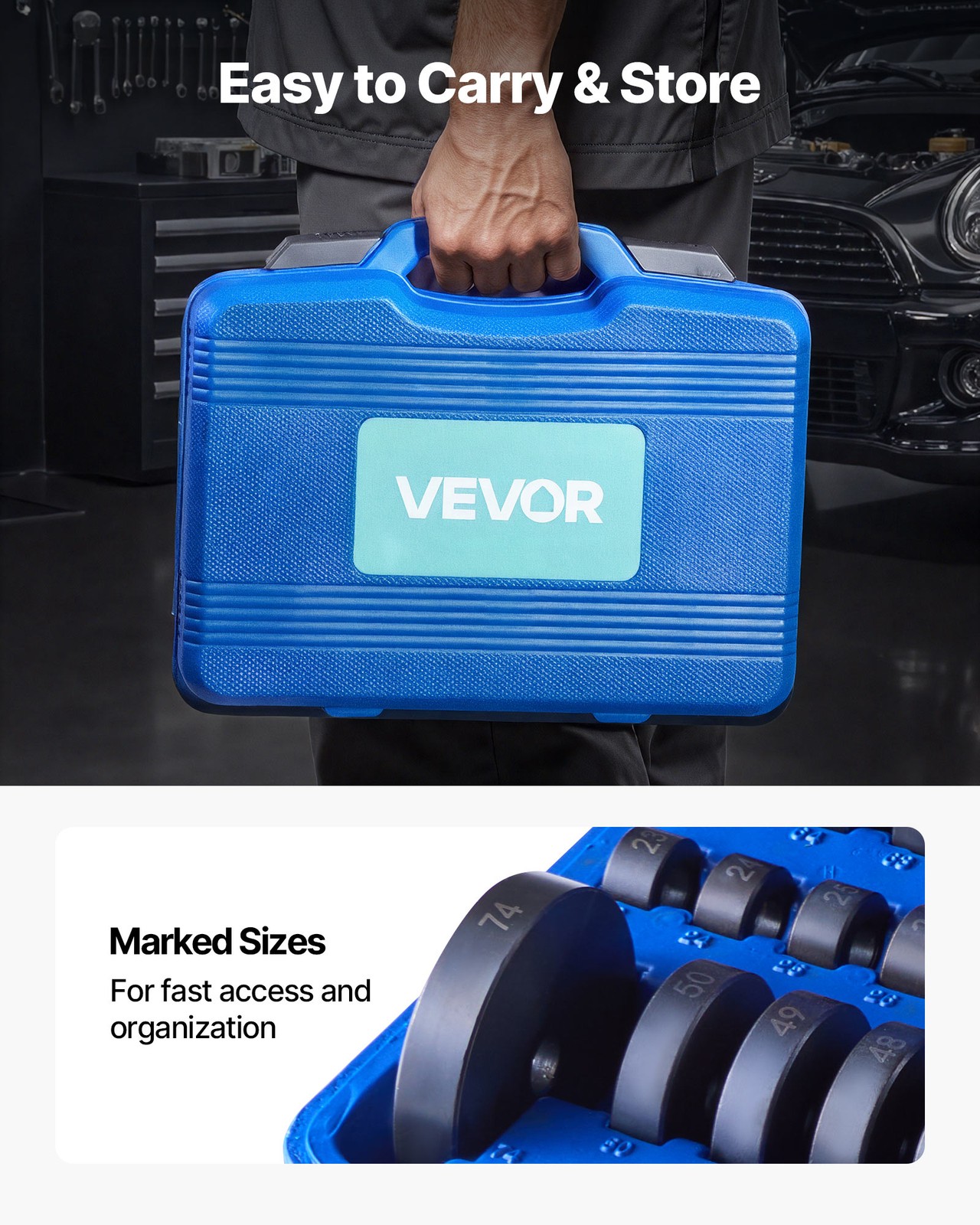 VEVOR Bearing Press Kit Bushing Bearing Seal Driver Removal Tool Set 52+16 Pcs