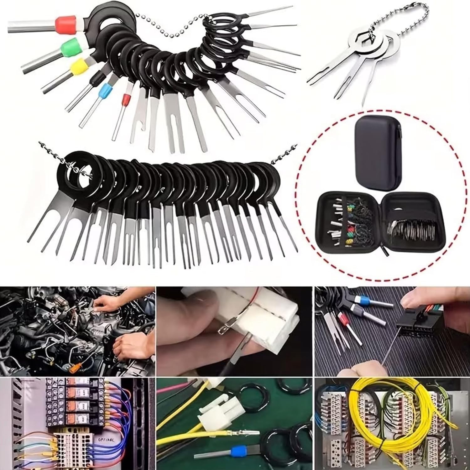 100Pcs Terminal Pin Removal Kit, Electrical Connector & Pin Extractor Tool Set