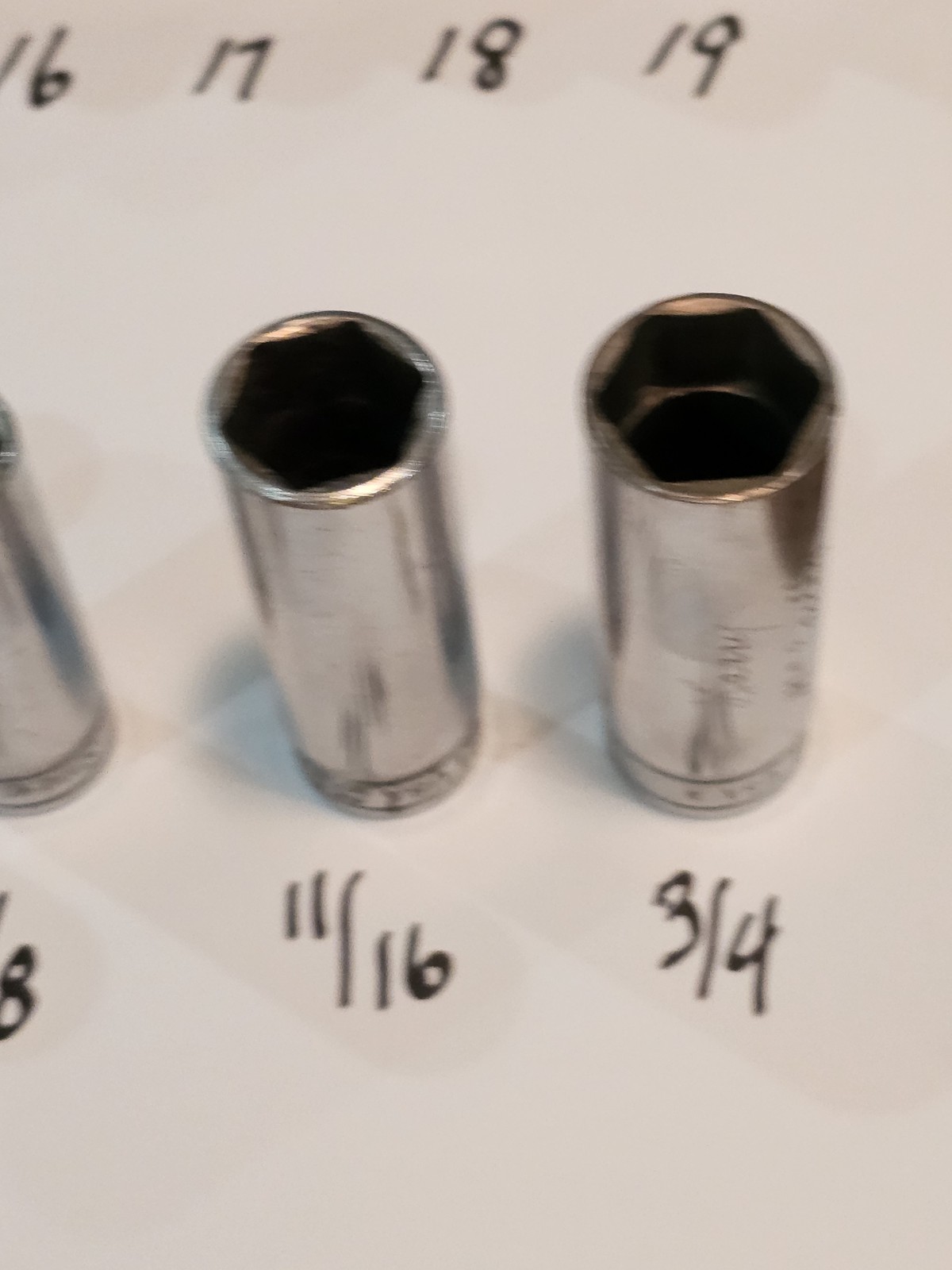 16 Snap On SFSM 3/8 Drive Deep Well Metric SAE Sockets 8 10 12-19 ** 3/8″ – 3/4″