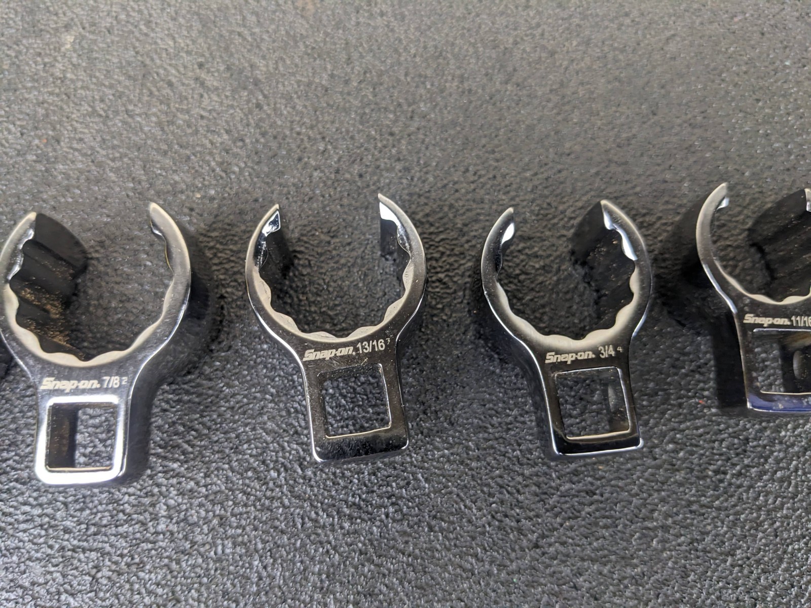 #bn277 Snap on Tools NEW 208AN 3/8″ Drive SAE Deep Flare Crowfoot Wrench Set