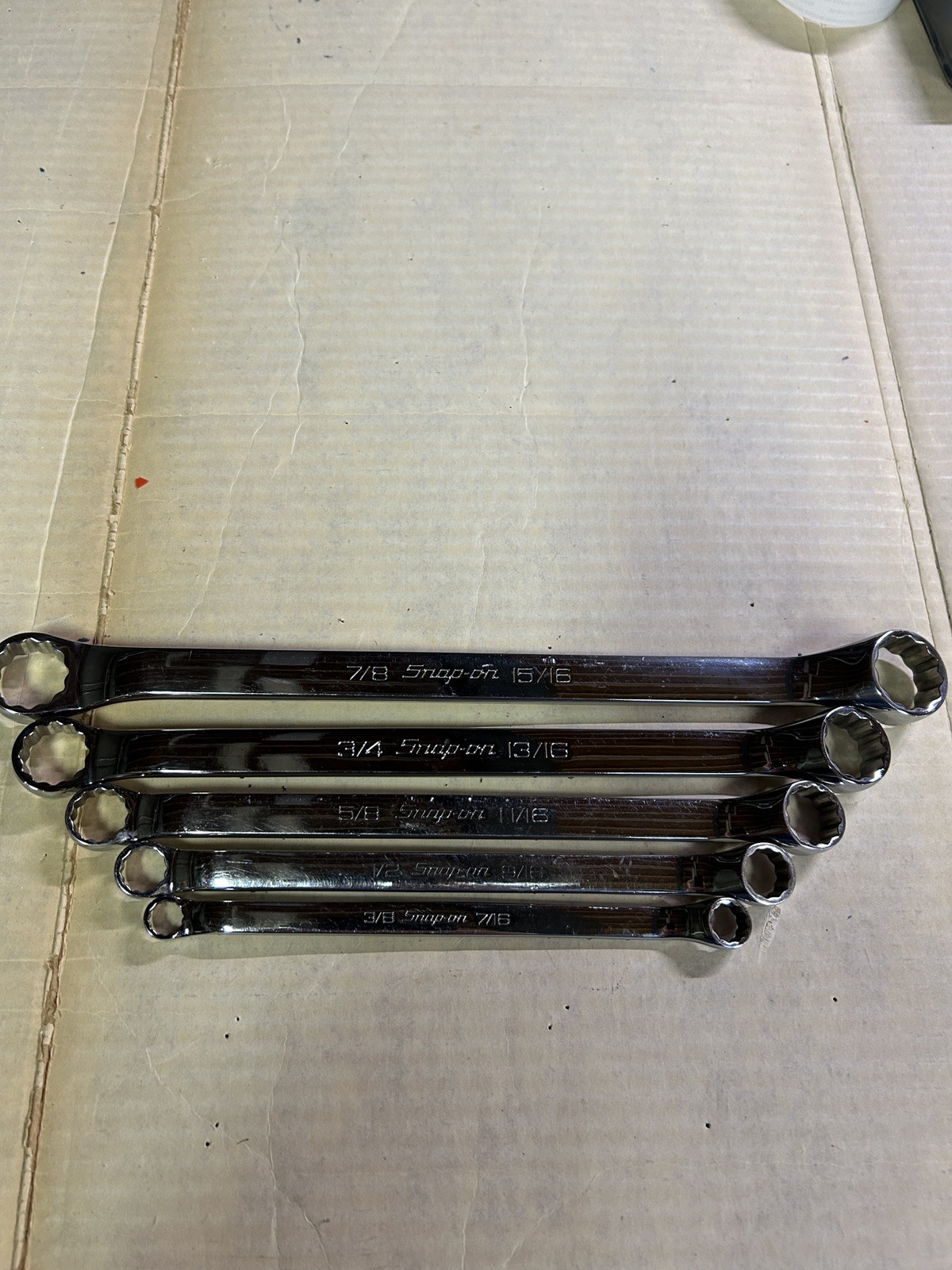 Snap On 5pc 12-Point SAE Box End 10 degree offset wrench set