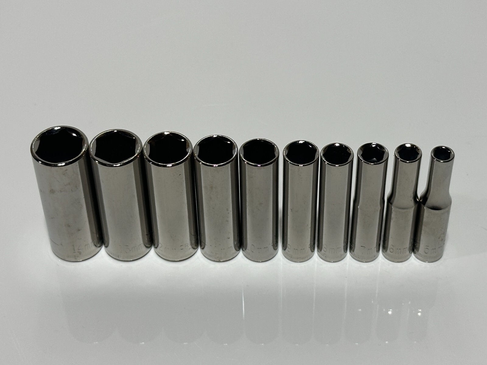 NEW Craftsman USA 10pc Metric 5mm-14mm Deep Socket Set – 1/4″ Drive – 6 Point