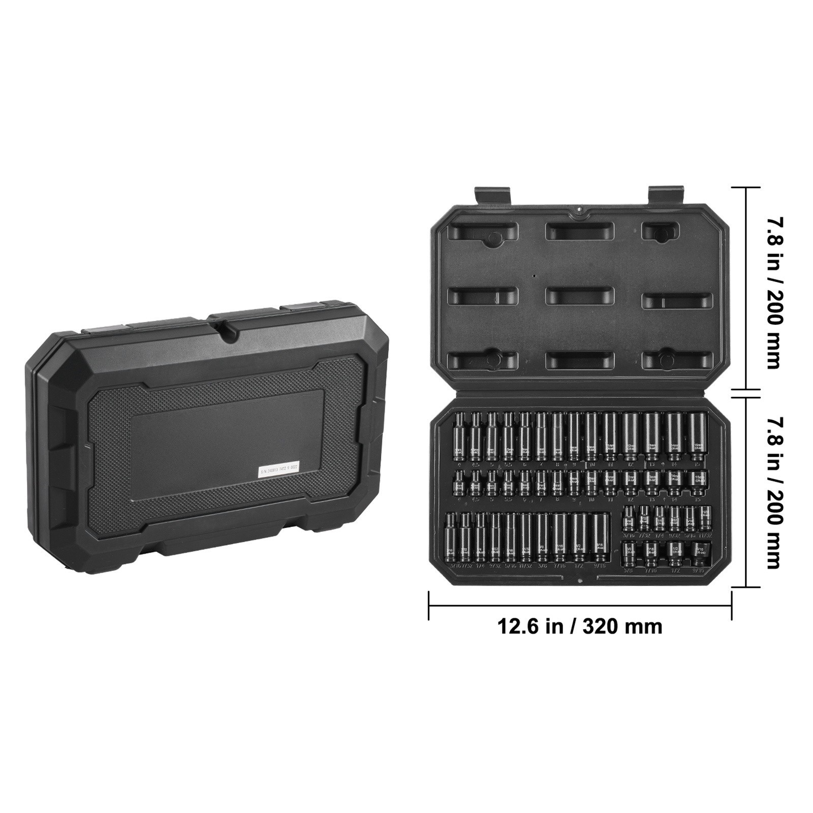14-Piece 1/4″ Drive Impact Socket Set – Metric 4-15mm Deep Sockets – Durable