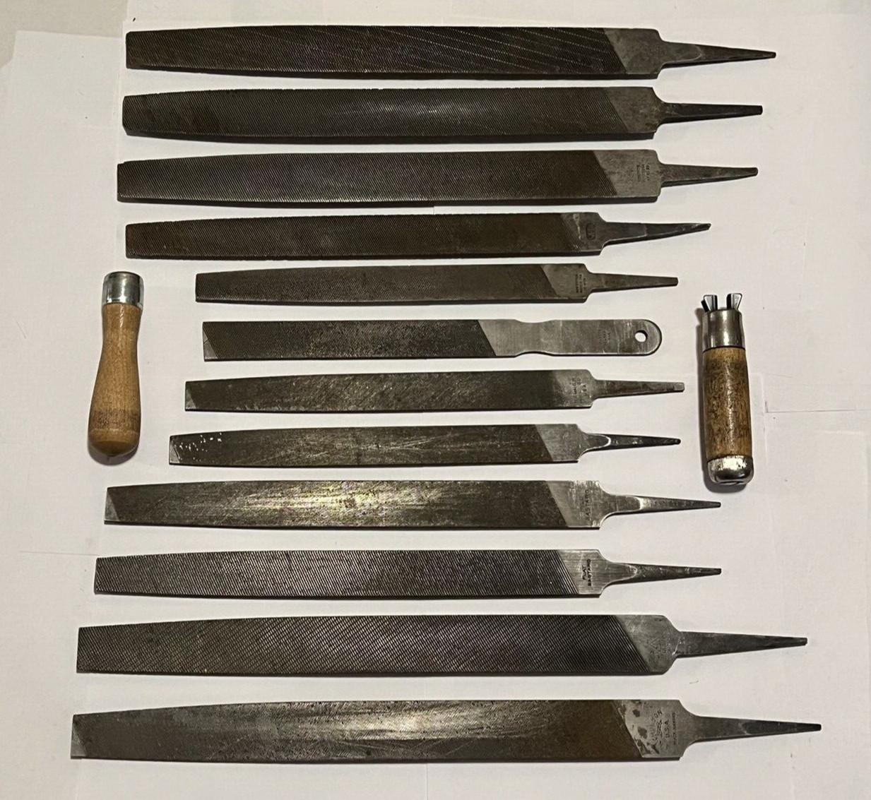 Vintage File set 12 pc Heller Nicholson New Britain Mill Flat Bastard Half Round