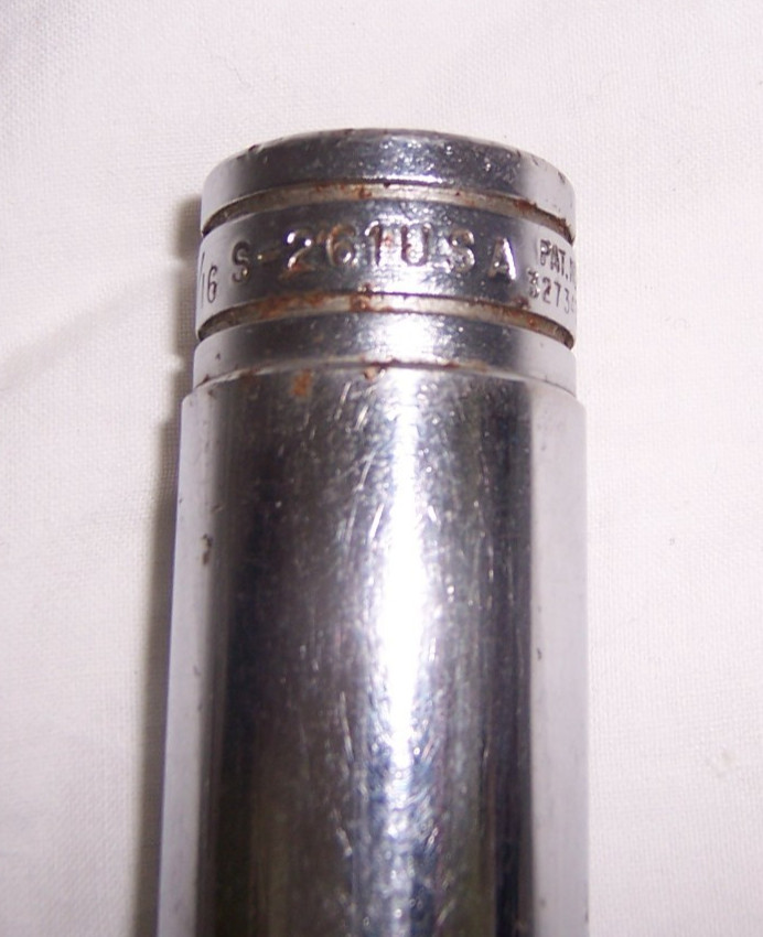 Vintage Snap On Underlined Logo Deep 13/16″ Socket 12 Point 1/2″ Drive S-261 USA