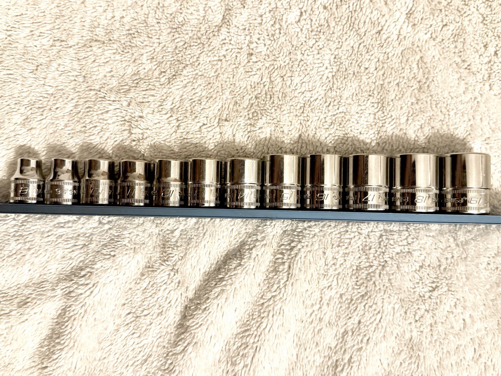Snap-on 3/8″ Drive Metric Socket Set 8-19mm Shallow FSM Deep SFSM 6 Pt NICE USA