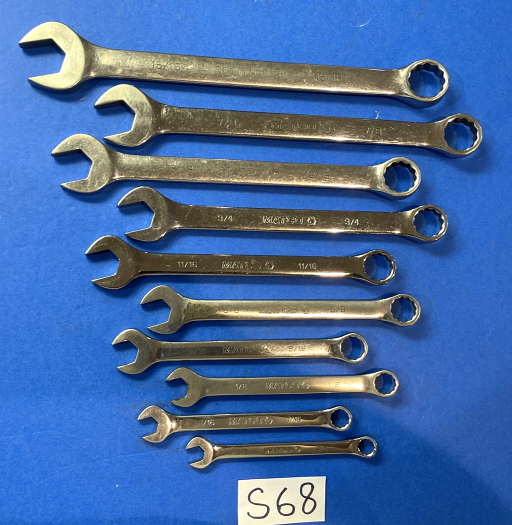 MATCO TOOLS 10 PIECE SAE. COMBINATION WRENCH SET 12 POINT 3/8 TO 15/16 INCH