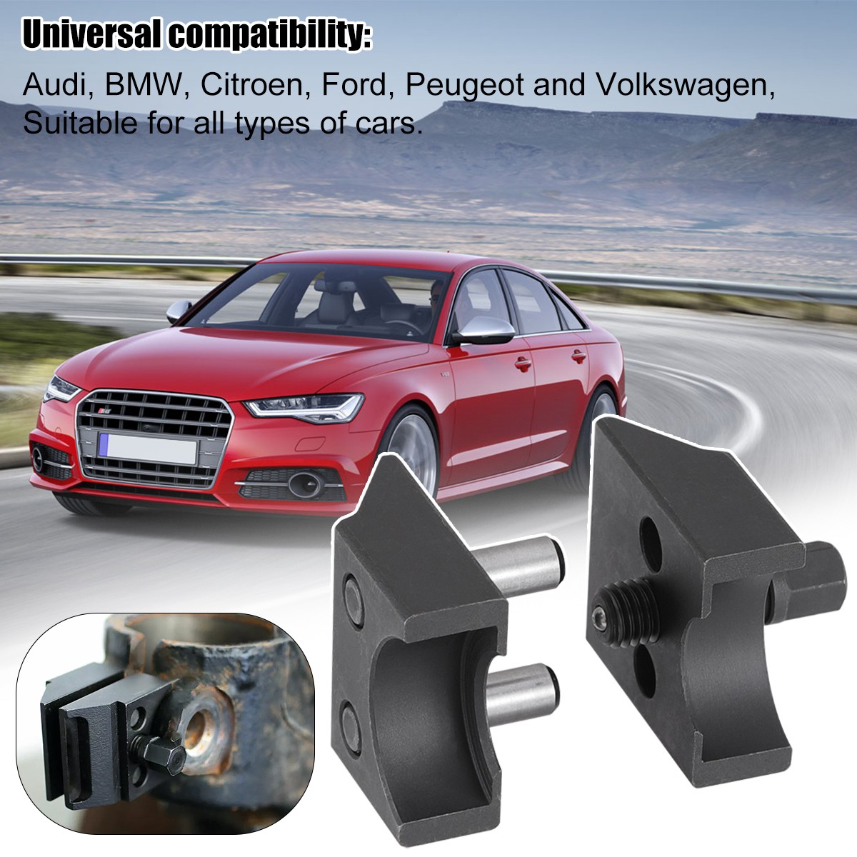 Car Suspension Dual Head Strut Split Hub Steering Knuckle Spreader Tool MAX 13Nm