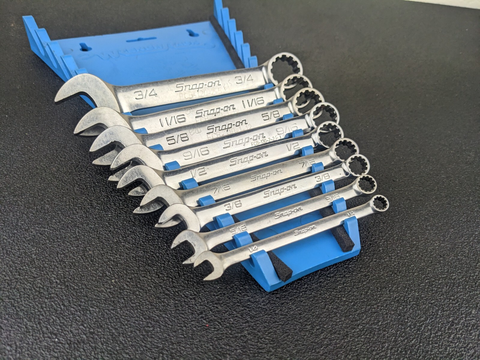 #bk473 Snap On Tools OES Master SAE Spline Short Wrench Set 3/8” – 3/4″ Aviation