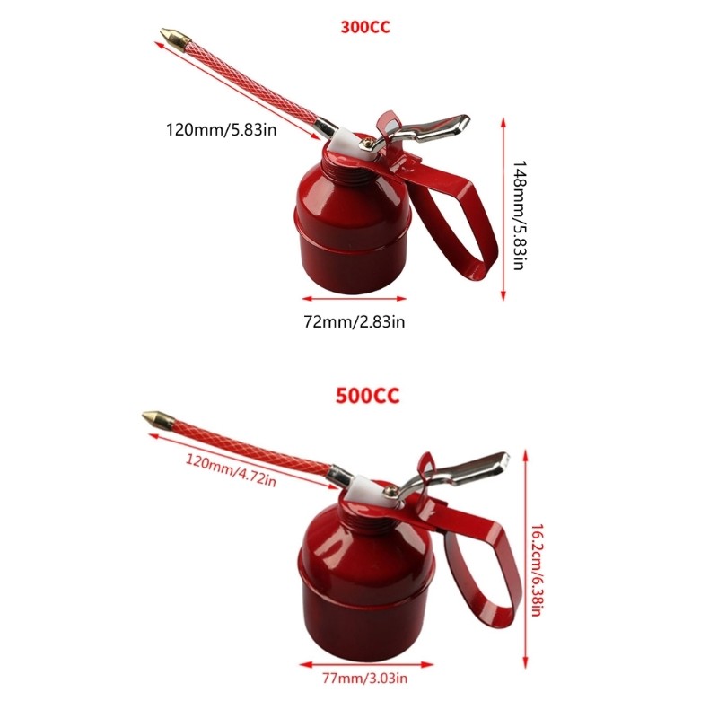 300ml 500ml Pistols Pump Oiler with Hose Spout Lubricating Oil Thumb Pump