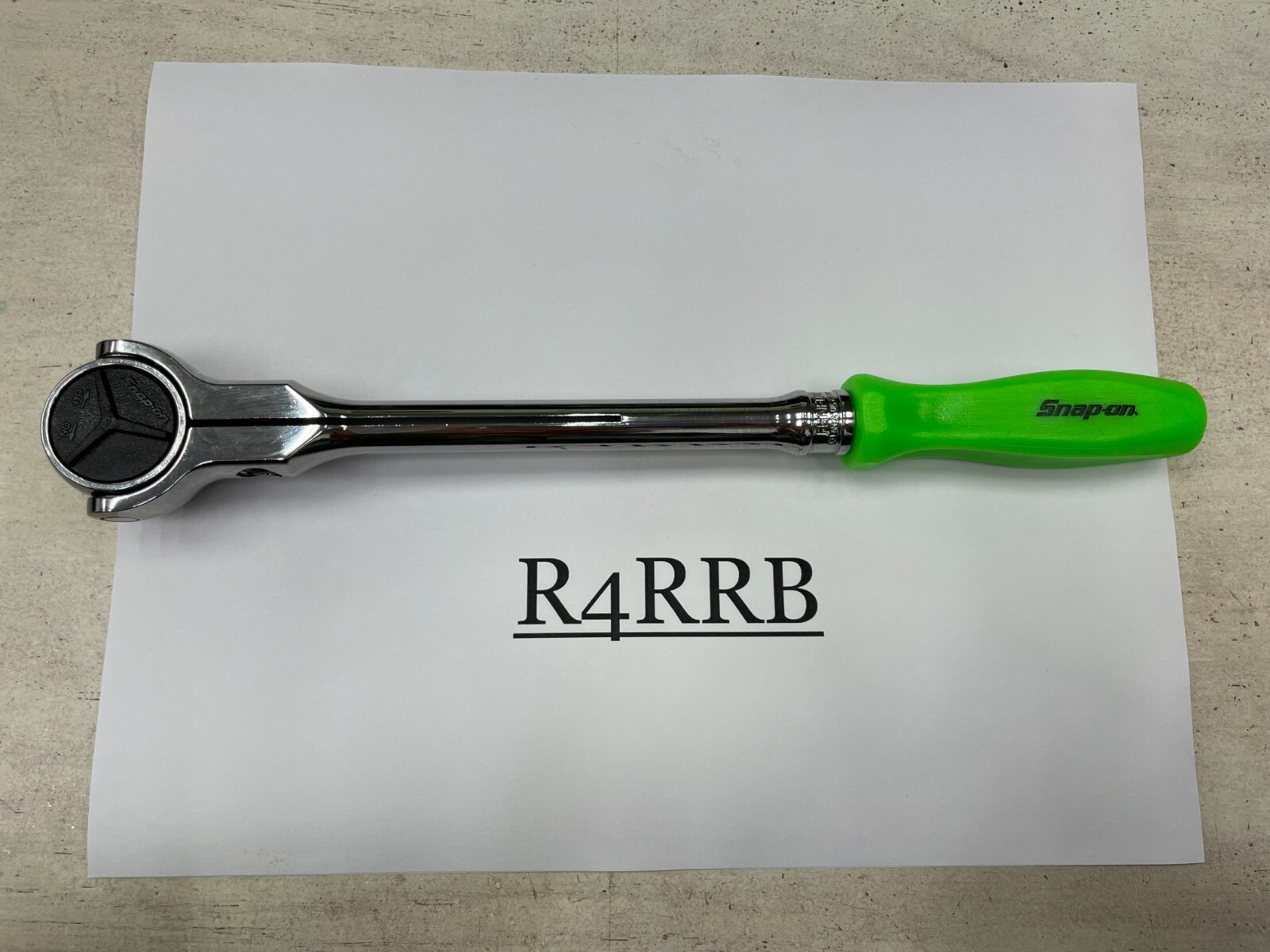 Snap-on Tools USA NEW GREEN 3/8″ Drive Hard Grip Round Swivel Ratchet FHNFD100G
