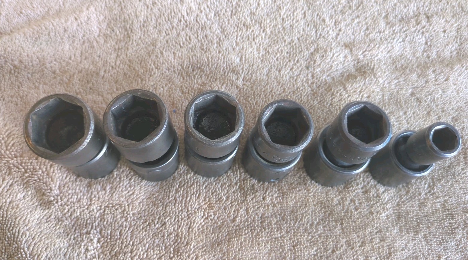 MAC TOOLS 1/2 Drive 6 Point Swivel Shallow Impact Socket Set 6 Piece USA