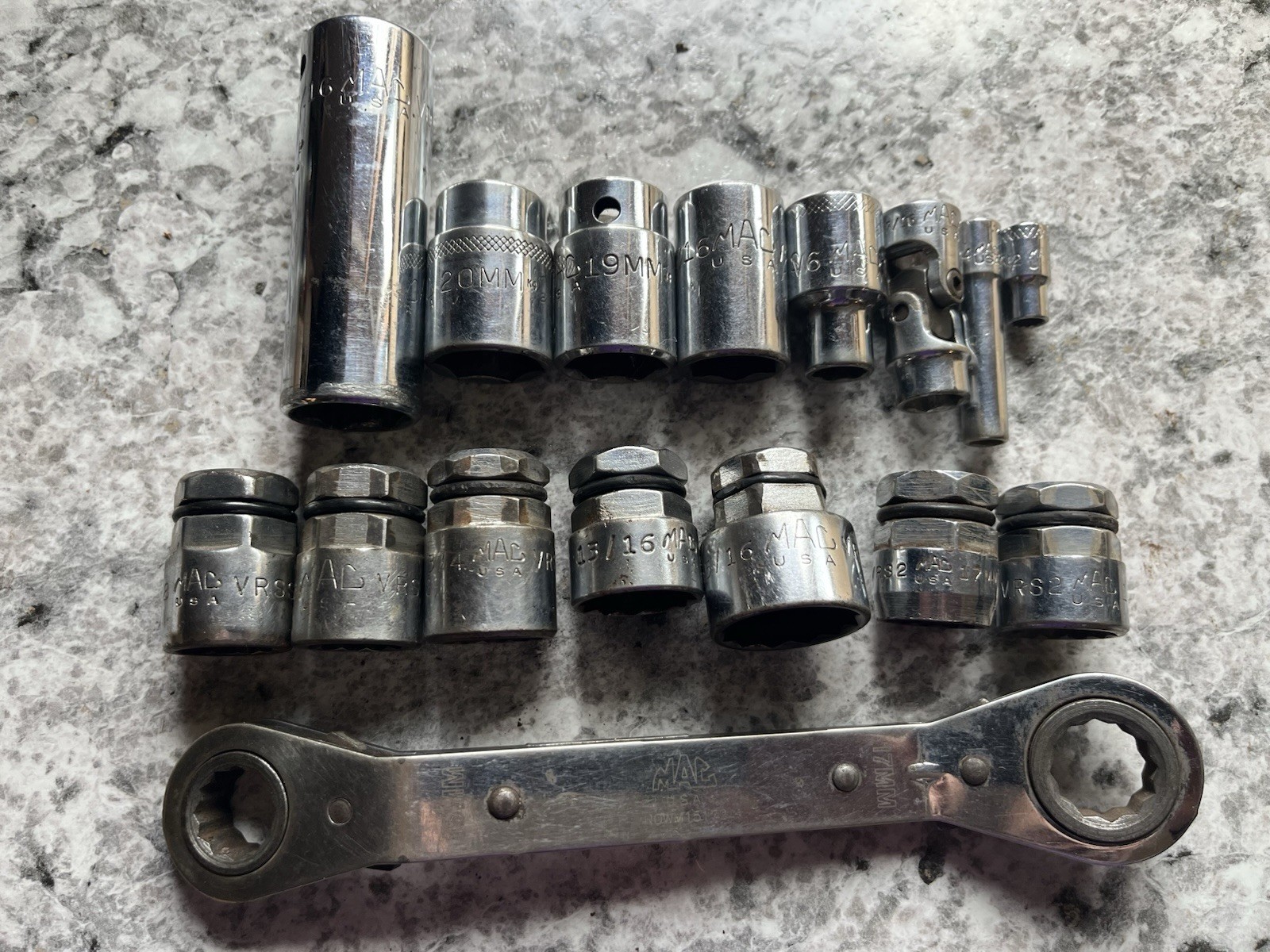 16 MAC TOOLS Sockets Metric SAE USA 1/2” Drive Specialty Mechanic Free Shipping