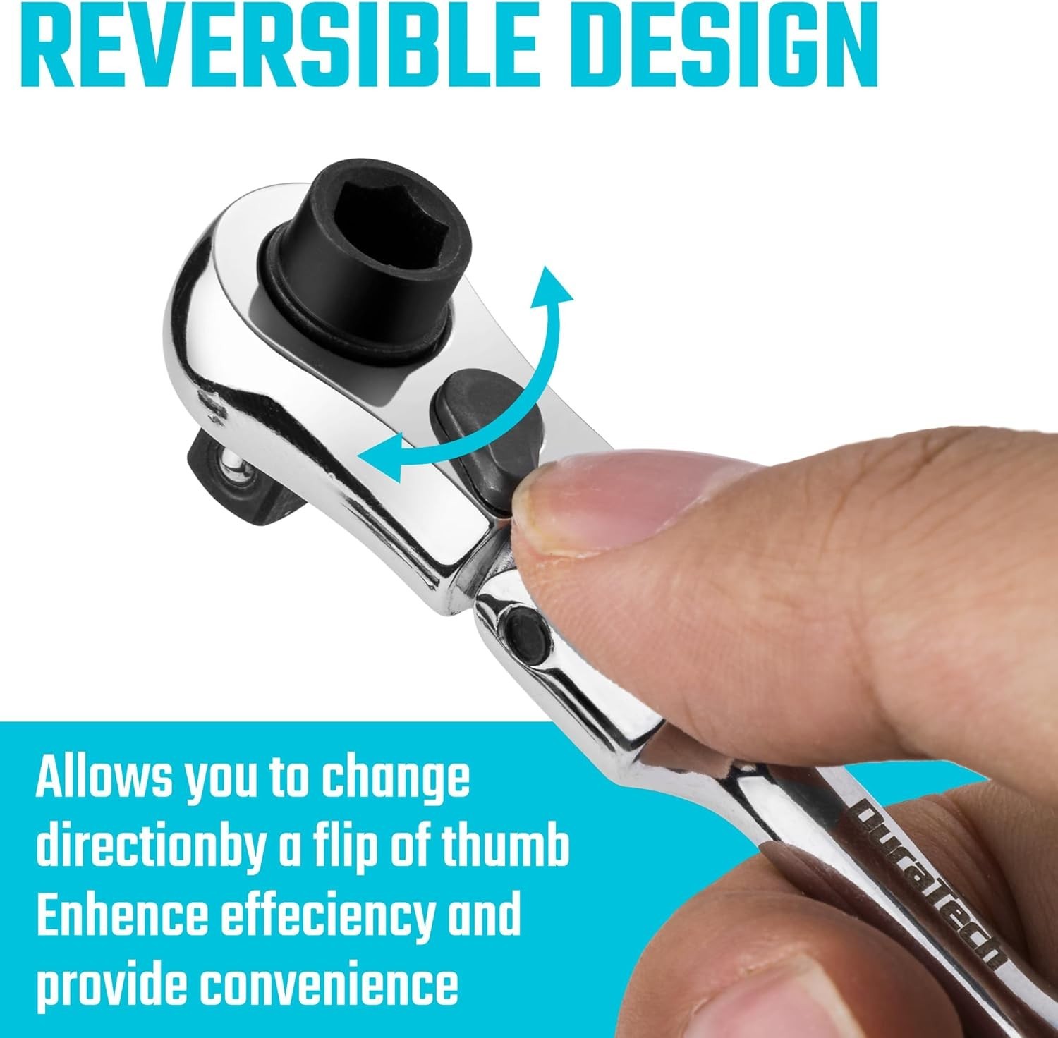 Versatile 1/4″ Drive Flex Head Ratchet – 2-in-1 Bit Driver & Mechanic Tool